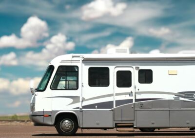 An RV driving along a West Texas Highway